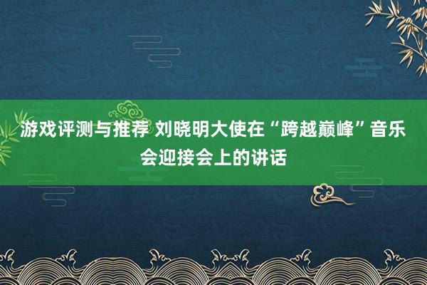 游戏评测与推荐 刘晓明大使在“跨越巅峰”音乐会迎接会上的讲话