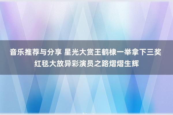 音乐推荐与分享 星光大赏王鹤棣一举拿下三奖 红毯大放异彩演员之路熠熠生辉