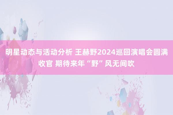 明星动态与活动分析 王赫野2024巡回演唱会圆满收官 期待来年“野”风无间吹